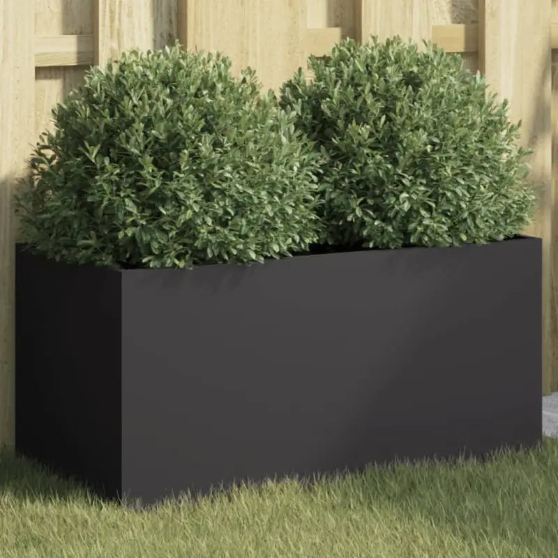 Cortenstalen plantenbakken voor tuin balkon en terras - Staal/Zwart / 62 x 30 x 29 cm / 1 - Bloempotten & plantenbakken