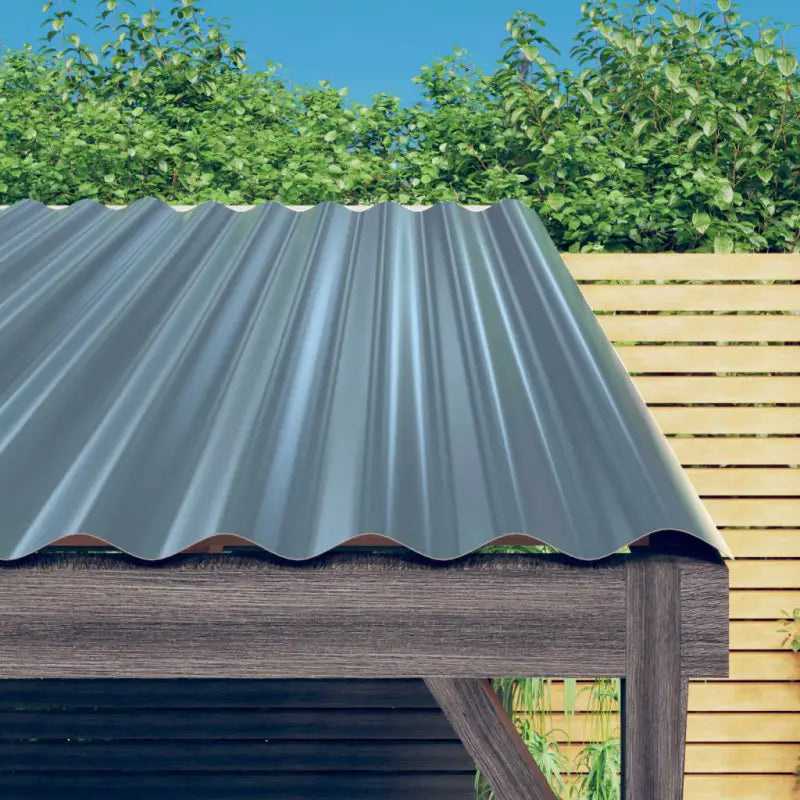 Dakshingles en pannen van gepoedercoat staal voor buitengebruik - Grijs / 100 x 36 cm / 12 - Dakshingles en -pannen