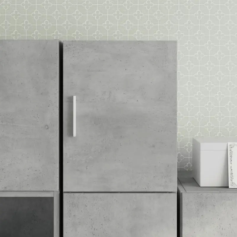 Decoratieve en praktische wandkast van bewerkt hout - Betongrijs / 1 - Dressoirs & buffetkasten
