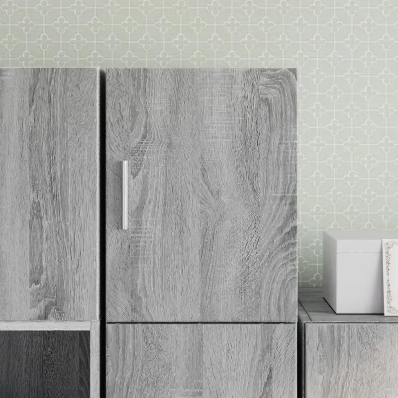 Decoratieve en praktische wandkast van bewerkt hout - Grijs sonoma / 1 - Dressoirs & buffetkasten