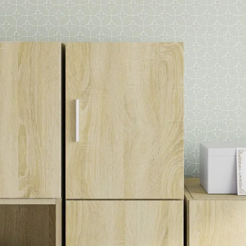 Decoratieve en praktische wandkast van bewerkt hout - Sonoma eiken / 1 - Dressoirs & buffetkasten