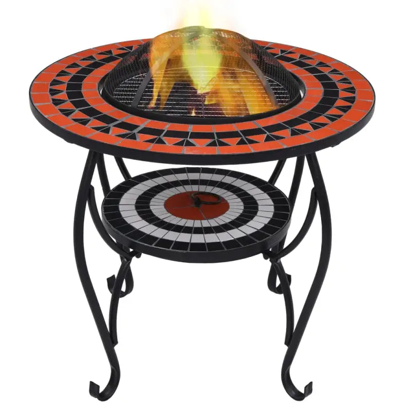 Decoratieve en warme vuurschaal voor tuin en terras - Terracotta en wit - Haarden
