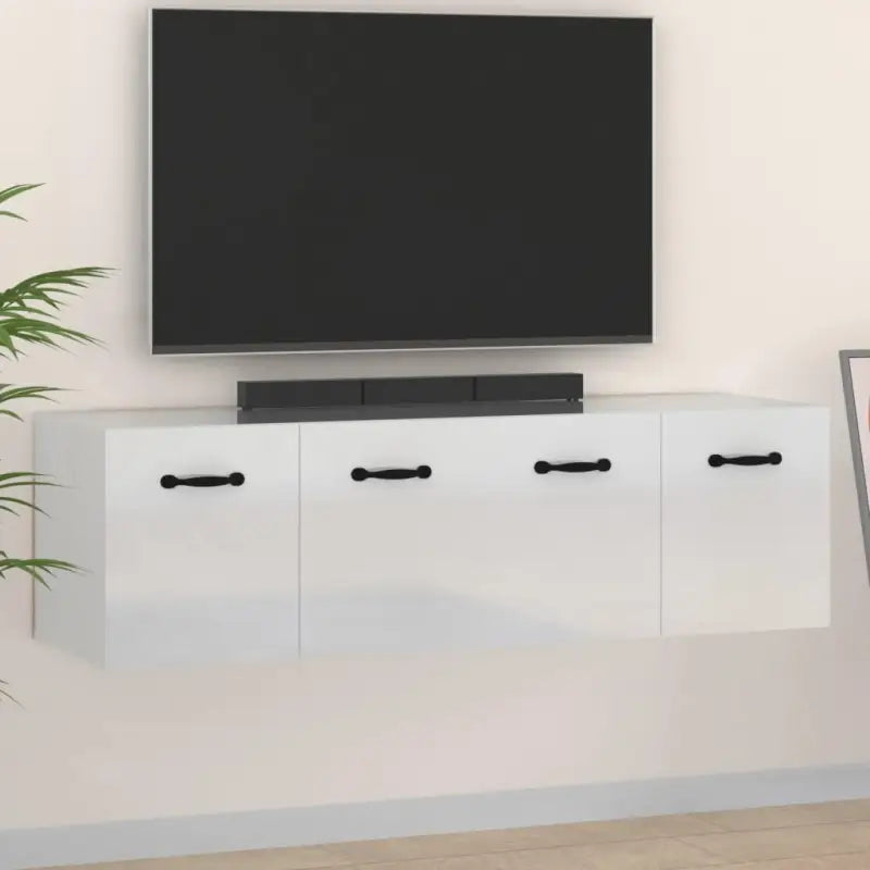 Decoratieve muuropbergkasten van bewerkt hout voor binnen en opbergruimte - Hoogglans wit / 80 x 35 x 36.5 cm / 1