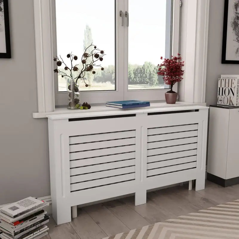 Decoratieve radiatorombouw voor meer ruimte en stijl in je woonkamer - Wit / 152 x 19 x 81.5 cm / 2 - Accessoires