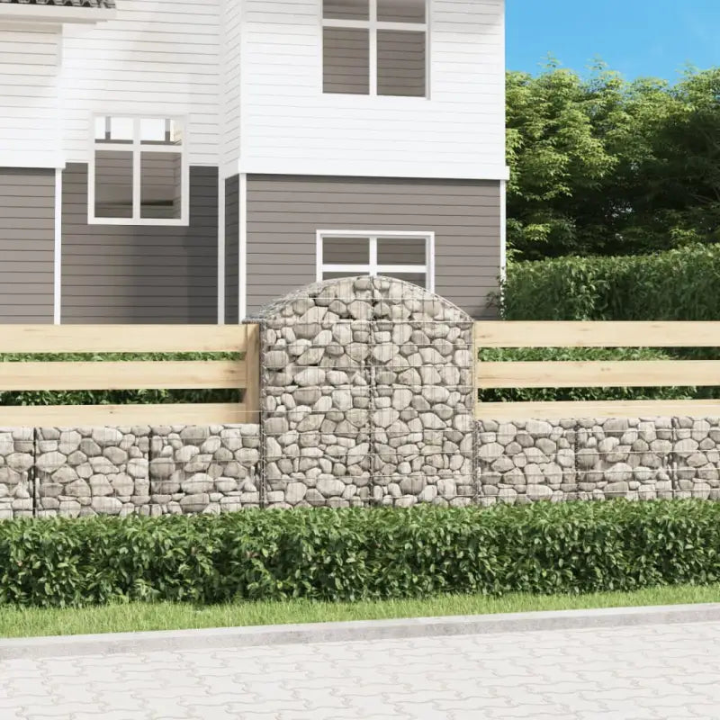 Decoratieve tuinbarrière van gegalvaniseerd ijzer met versterkte schanskorfhaken - 100 x 50 x 120/140 cm / 1