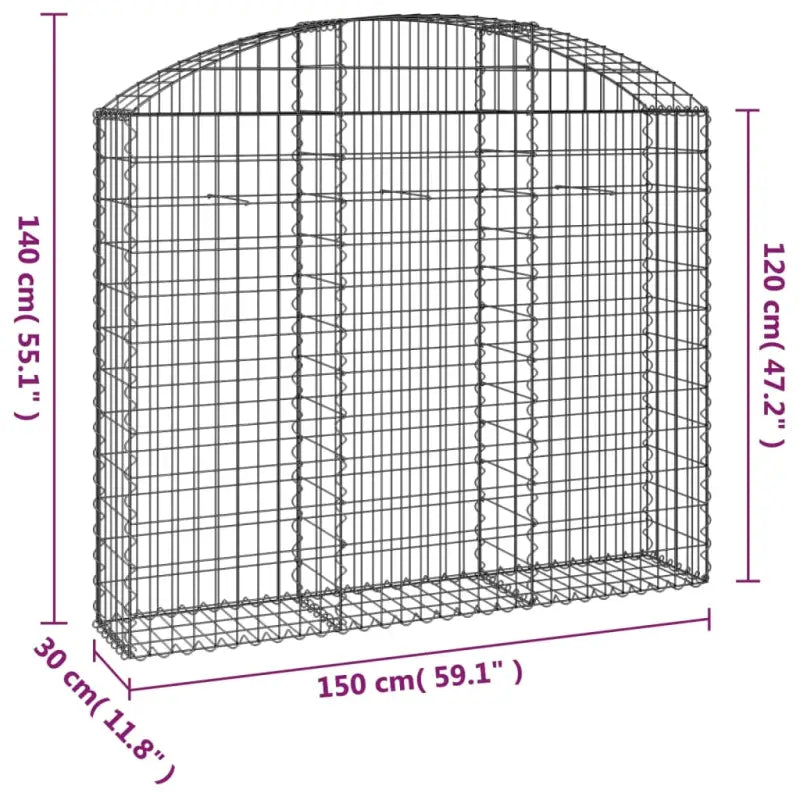 Decoratieve tuinbarrière van gegalvaniseerd ijzer met versterkte schanskorfhaken - Bloempotten & plantenbakken