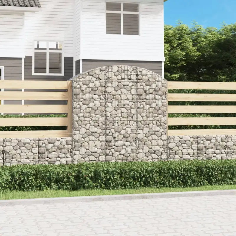 Decoratieve tuinbarrière van gegalvaniseerd ijzer met versterkte schanskorfhaken - 150 x 50 x 160/180 cm / 1