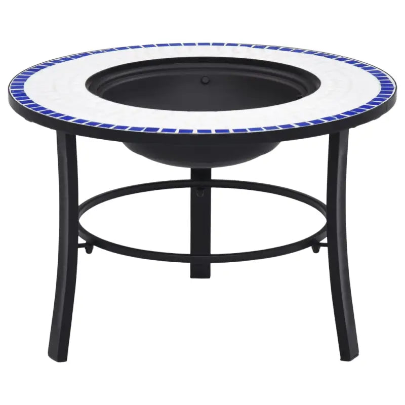 Decoratieve vuurkorf voor sfeer en warmte in tuin of terras - Blauw en wit - Haarden