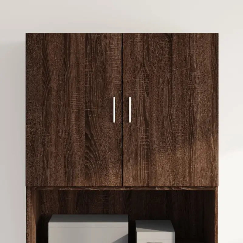 Decoratieve wandkast van bewerkt hout voor een stabiele inrichting - bruin eikenkleur / 1 - Dressoirs & buffetkasten