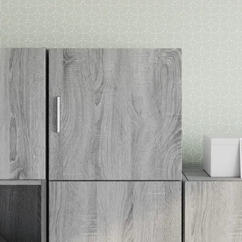 Decoratieve wandkast van bewerkt hout voor een stevige en stijlvolle uitstraling - Grijs sonoma / 1 - Dressoirs &