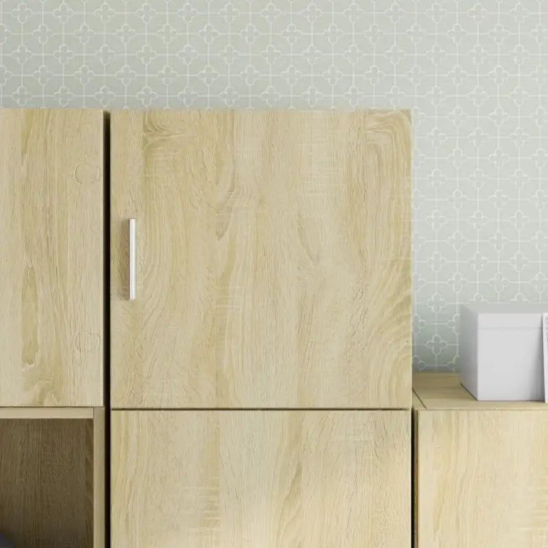 Decoratieve wandkast van bewerkt hout voor een stevige en stijlvolle uitstraling - Sonoma eiken / 1 - Dressoirs &