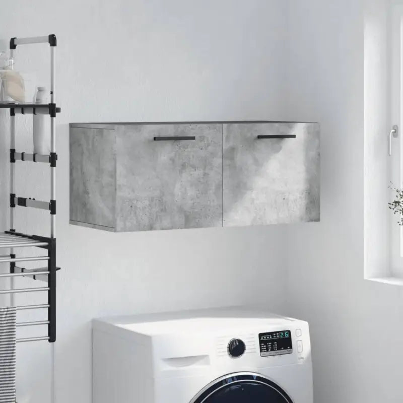 Decoratieve wandkast van bewerkt hout voor in je interieur - Betongrijs / 80 x 36.5 x 35 cm / 1 - Opbergkasten &