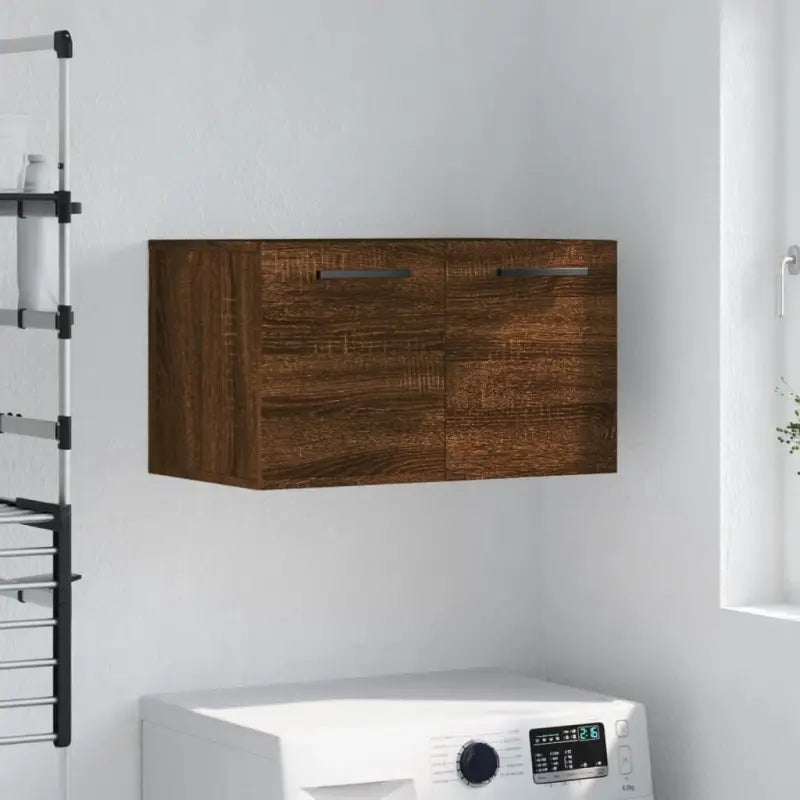 Decoratieve wandkast van bewerkt hout voor in je interieur - bruin eikenkleur / 60 x 36.5 x 35 cm / 1 - Opbergkasten &