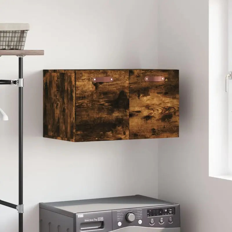 Decoratieve wandkast van bewerkt hout voor in je interieur - Gerookt eiken / 60 x 36.5 x 35 cm / 1 - Opbergkasten &