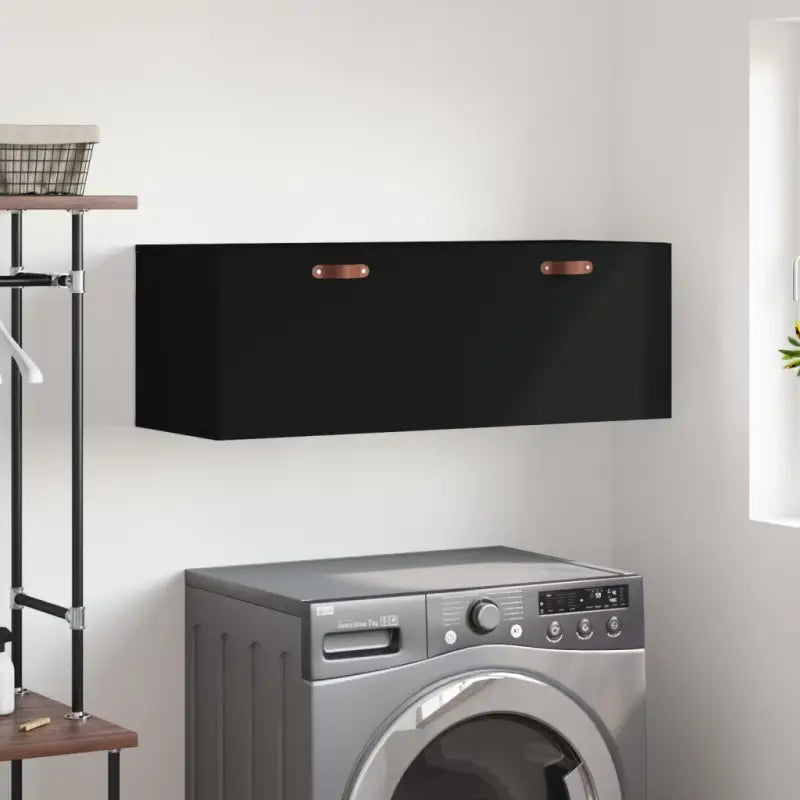 Decoratieve wandkast van bewerkt hout voor in je interieur - Zwart / 100 x 36.5 x 35 cm / 1 - Opbergkasten &