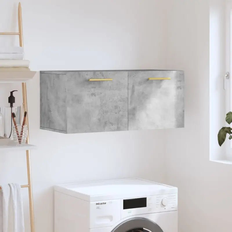Decoratieve wandkast van bewerkt hout voor interieur en opslag - Betongrijs / 80 x 36.5 x 35 cm / 1 - Opbergkasten &