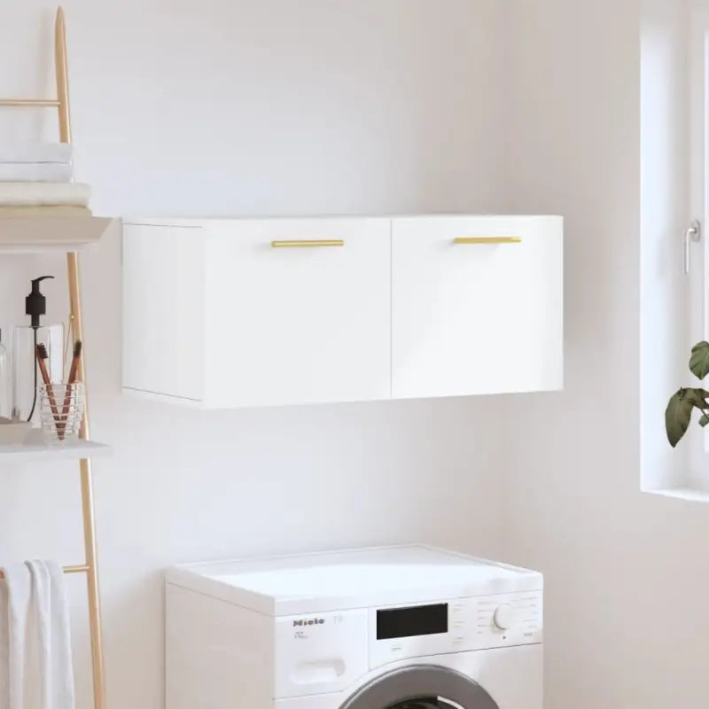 Decoratieve wandkast van bewerkt hout voor interieur en opslag - Wit / 80 x 36.5 x 35 cm / 1 - Opbergkasten &