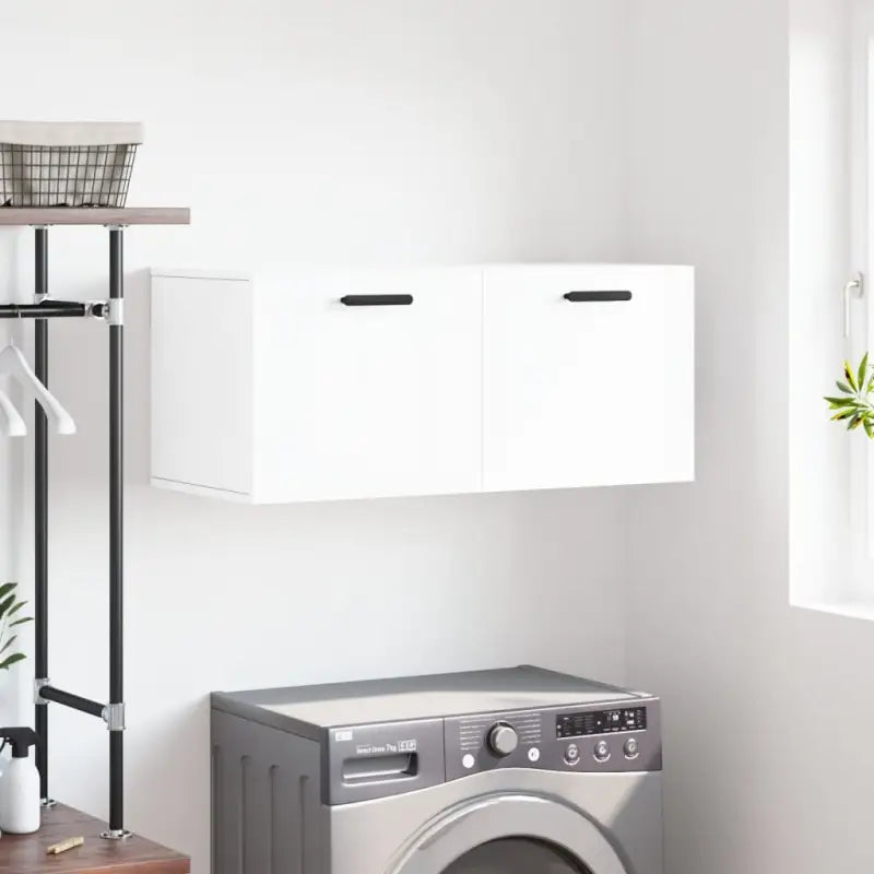 Decoreer met een wandkast van bewerkt hout voor een praktische uitstraling - Hoogglans wit / 80 x 36.5 x 35 cm / 1