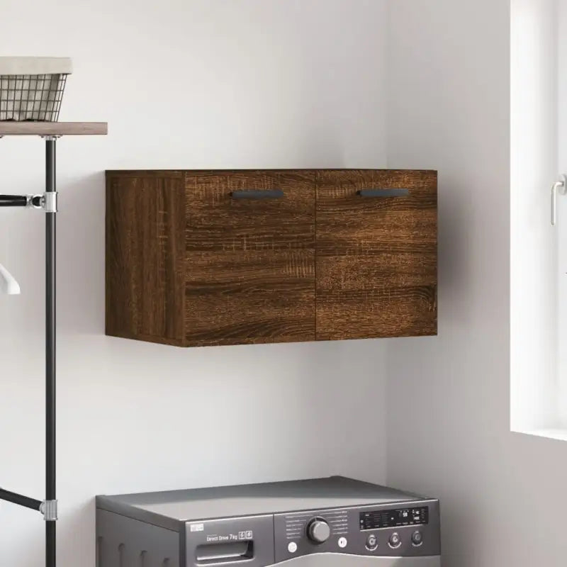 Decoreer met een wandkast van bewerkt hout voor een praktische uitstraling - bruin eikenkleur / 60 x 36.5 x 35 cm / 1
