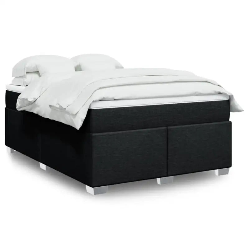 Donkerbruin boxspringbed met ademend vermogen en zachte materiaal vulling - Zwart / 140 x 200 cm - Bedden & bedframes