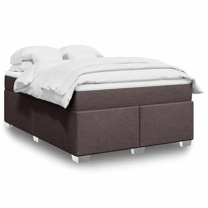 Donkerbruin boxspringbed met ademend vermogen en zachte materiaal vulling - Donkerbruin / 140 x 190 cm - Bedden &