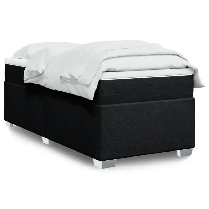Donkerbruin boxspringbed met ademend vermogen en zachte materiaal vulling - Zwart / 90 x 200 cm - Bedden & bedframes