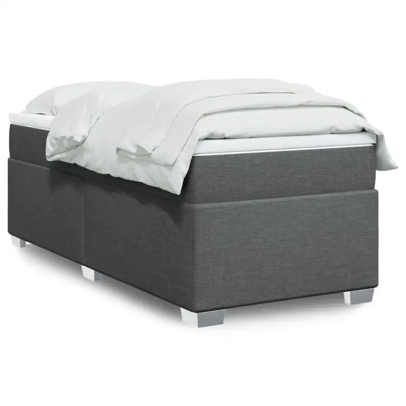 Donkerbruin boxspringbed met ademend vermogen en zachte materiaal vulling - Donkergrijs / 100 x 200 cm - Bedden &