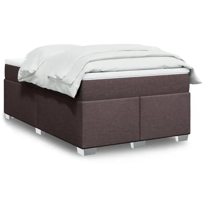 Donkerbruin boxspringbed met ademend vermogen en zachte materiaal vulling - Donkerbruin / 120 x 200 cm - Bedden &