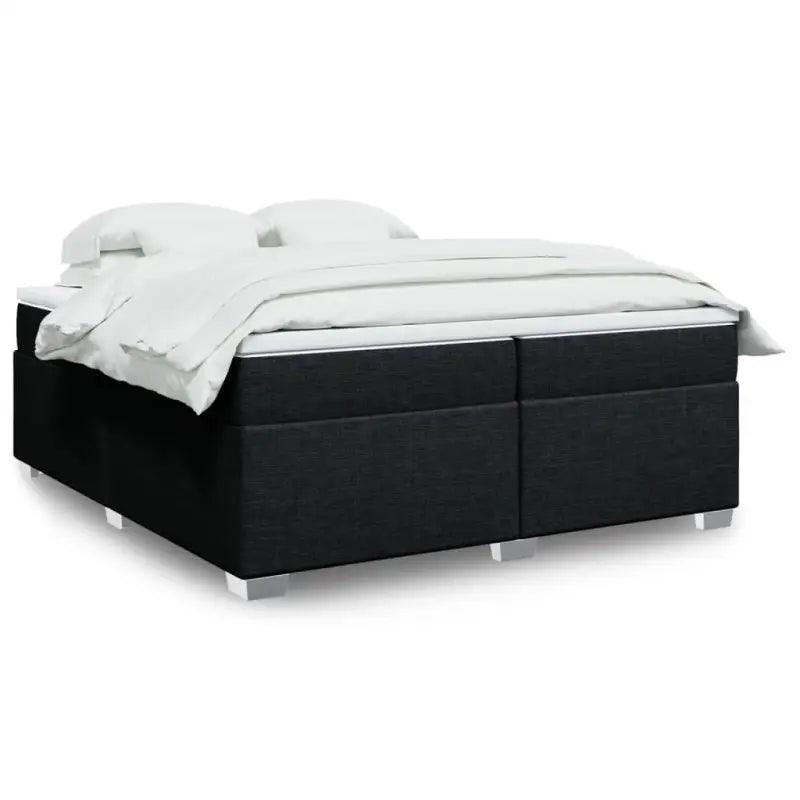 Donkerbruin boxspringbed met ademend vermogen en zachte materiaal vulling - Zwart / 200 x 200 cm - Bedden & bedframes