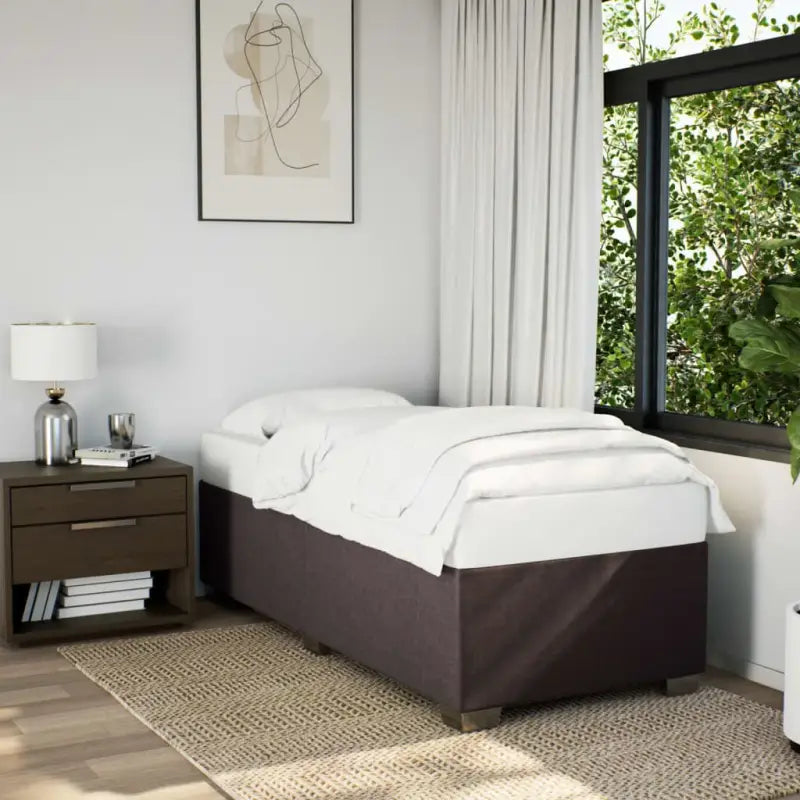 Donkerbruin boxspringbed met ademend vermogen en zachte materiaal vulling - Bedden & bedframes