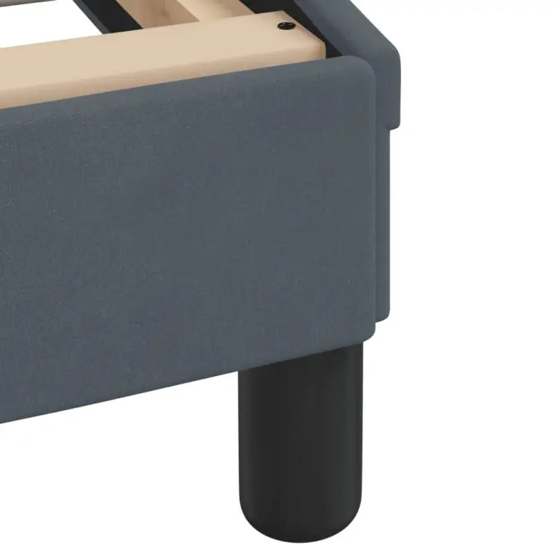 Donkergrijs bedframe met hoofdeinde en multiplex lattenbodem - Bedden & bedframes
