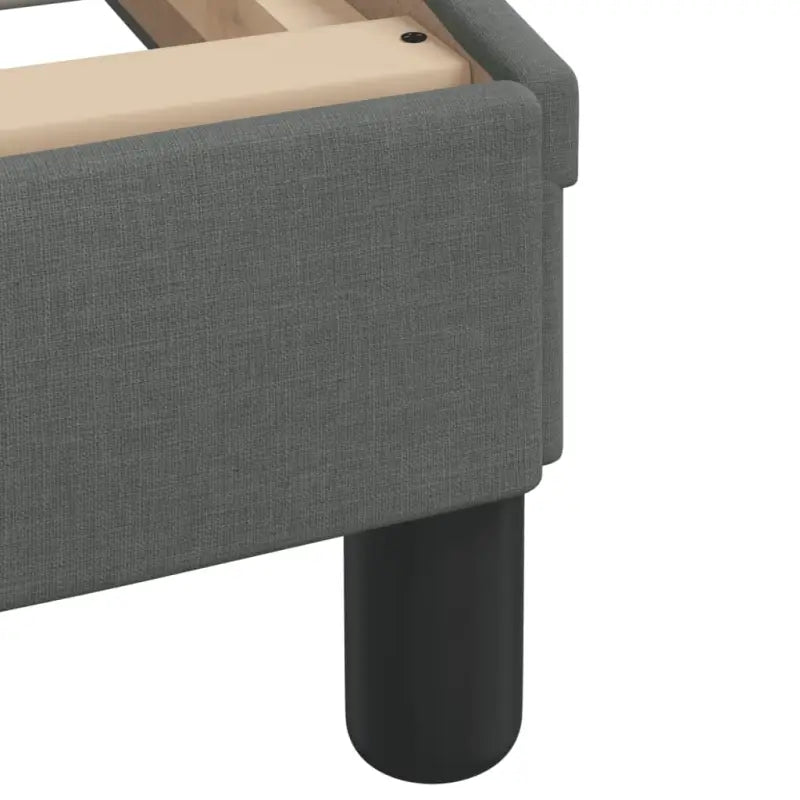 Donkergrijs bedframe met hoofdeinde en multiplex lattenbodem - Bedden & bedframes