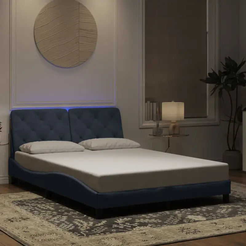 Donkergrijs bedframe met LED-verlichting en multiplex lattenbodem - Donkergrijs / 120 x 200 cm - Bedden & bedframes