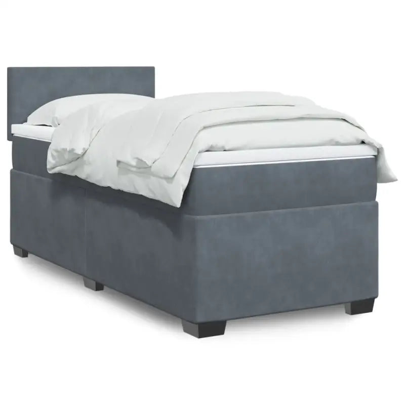 Donkergrijs boxspringbed met zacht fluweel en comfortabel vulling - Bedden & bedframes
