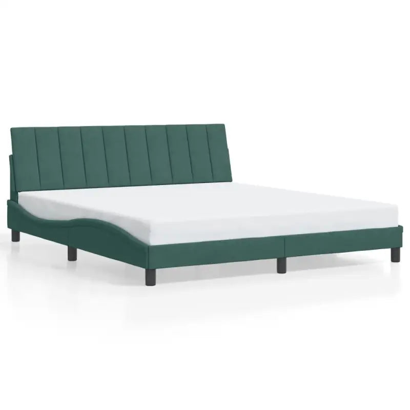 Donkergroen bedframe met LED-verlichting en multiplex lattenbodem - Bedden & bedframes