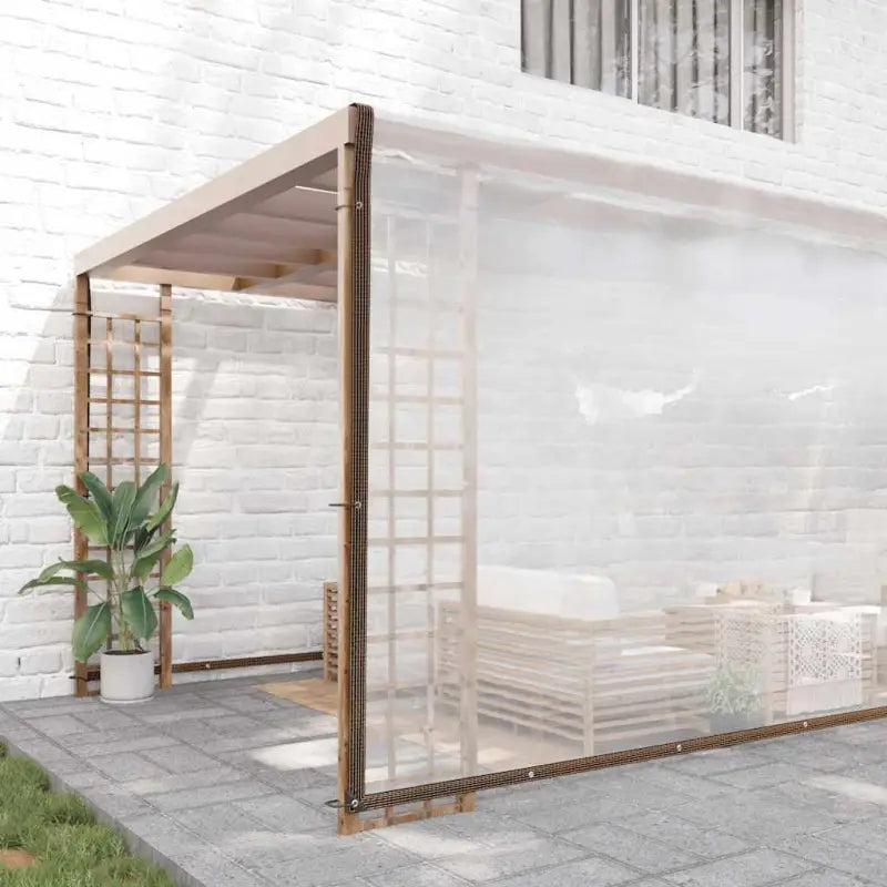 Doorzichtige zeildoek met zwart lint en vier hoeken voor bescherming - 10 x 10 m / 1 - Afdekdoeken