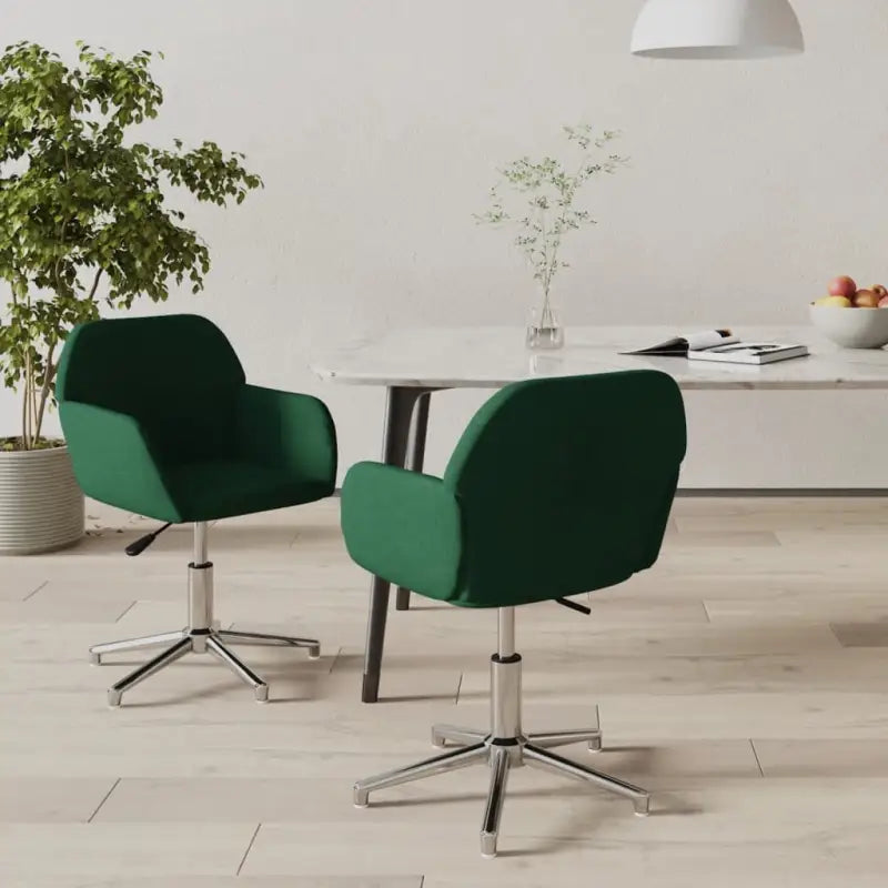 Draaibare Eetkamerstoelen met Elegant en Duurzaam Stoffenontwerp - Donkergroen / 2 - Eetkamerstoelen