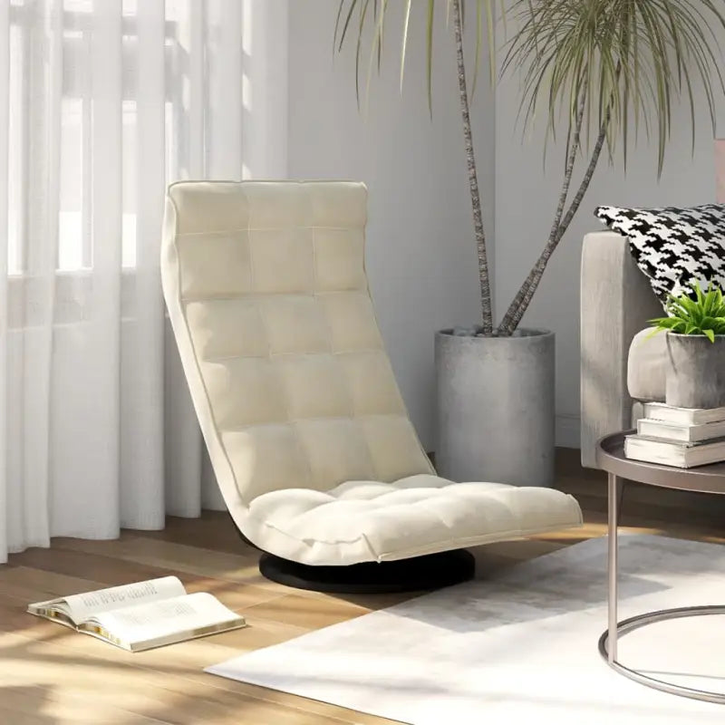 Draaibare vloerstoel met stabiel metalen frame en afmetingen voor comfortabel gebruik - Crème / 1 - Vloerstoelen