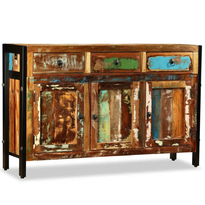 Dressoir in antiek acaciahout met 3 lades en vakken - 1 / massief gerecycled hout - Dressoirs & buffetkasten