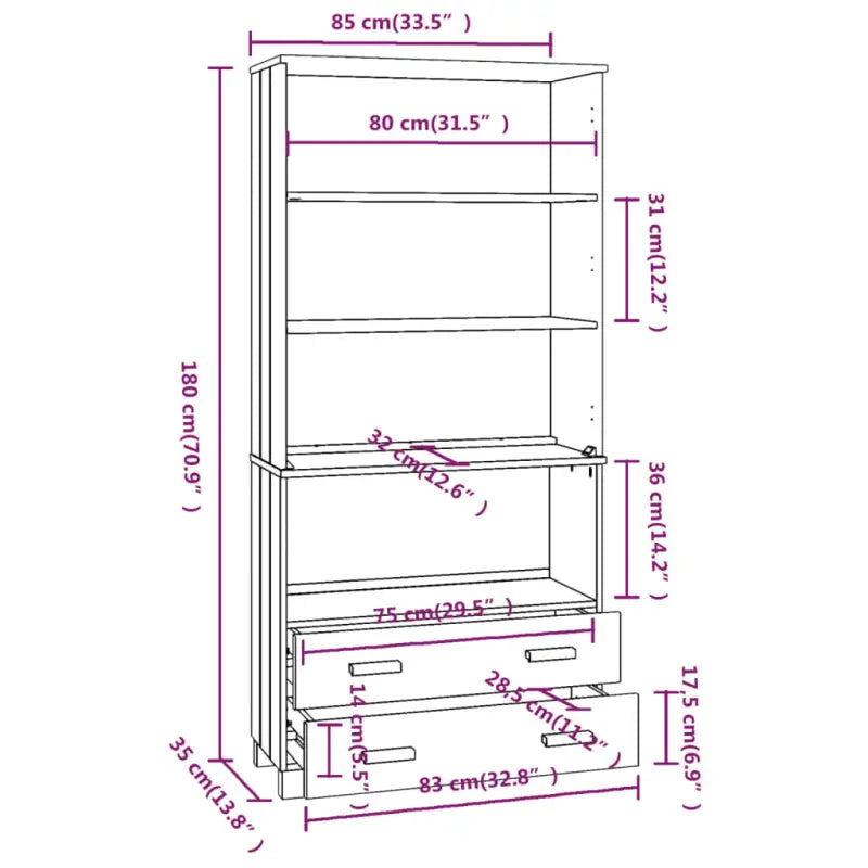 Dressoir in massief grenenhout voor een natuurlijke uitstraling - Dressoirs & buffetkasten