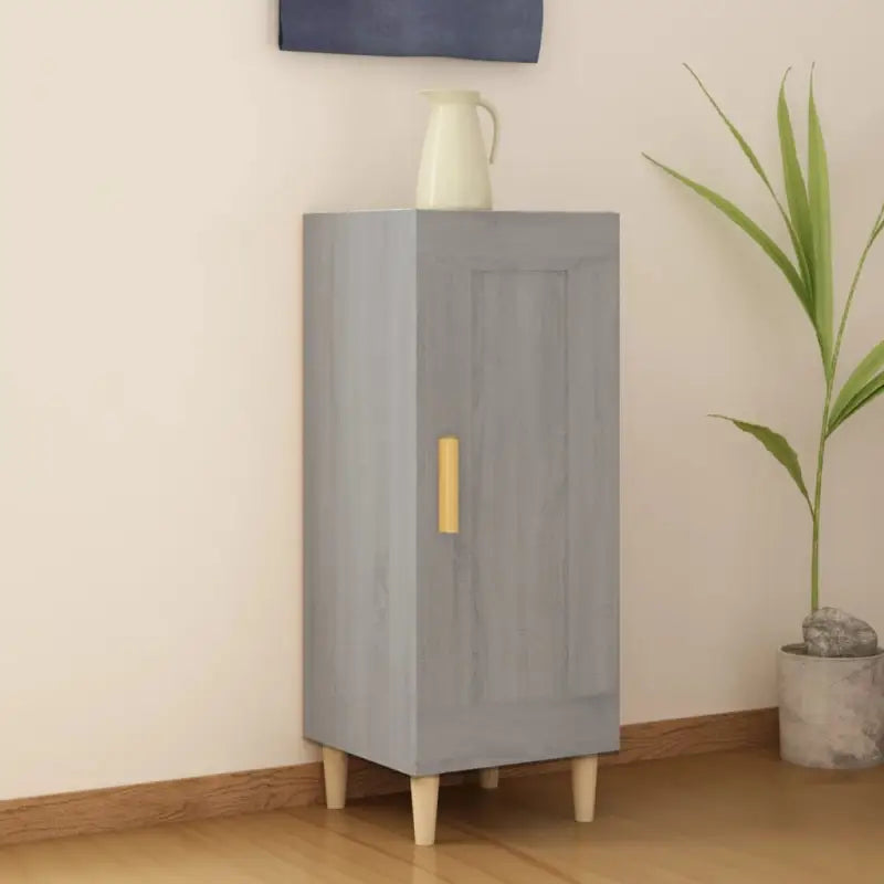 Dressoir met bewerkt hout en houten poten voor je kamer - Grijs sonoma / 1 - Dressoirs & buffetkasten