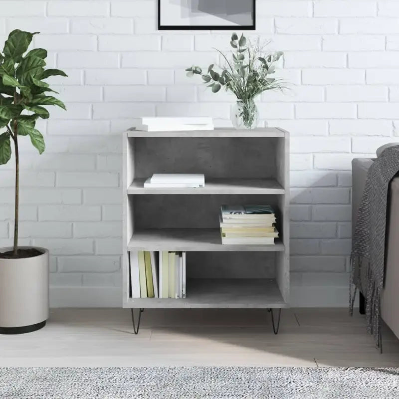 Dressoir met bewerkt hout en ijzeren poten voor een tijdloze uitstraling - Betongrijs / 1 - Dressoirs & buffetkasten