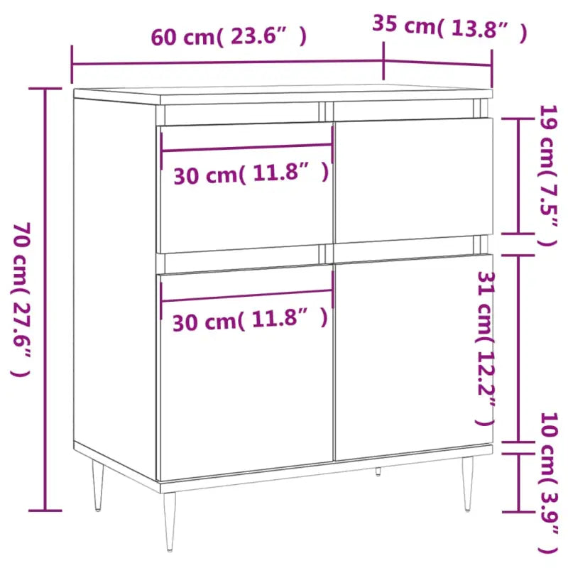 Dressoir met bewerkt hout en ijzeren poten voor een tijdloze uitstraling - Dressoirs & buffetkasten
