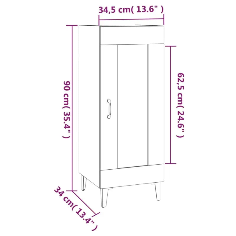 Dressoir met bewerkt hout en metalen poten voor een stevige uitstraling - Dressoirs & buffetkasten