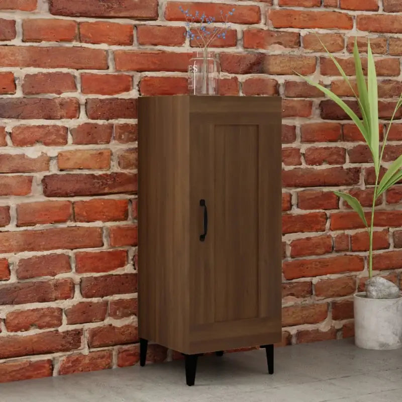 Dressoir met bewerkt hout en metalen poten voor een stevige uitstraling - bruin eikenkleur / 1 - Dressoirs &