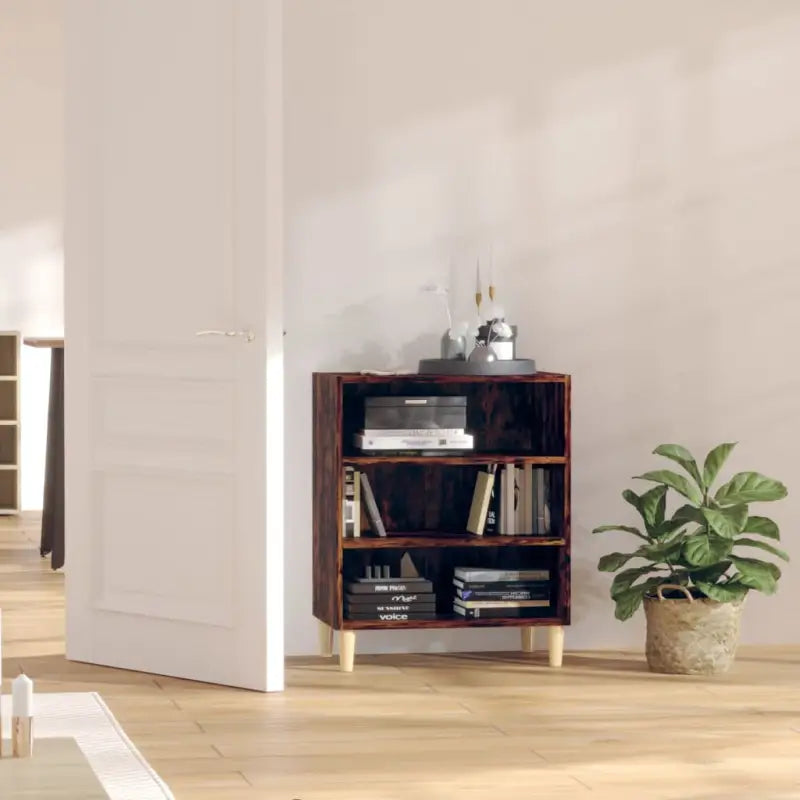 Dressoir met bewerkt hout en stabiele houten poten - Gerookt eiken / 1 - Dressoirs & buffetkasten