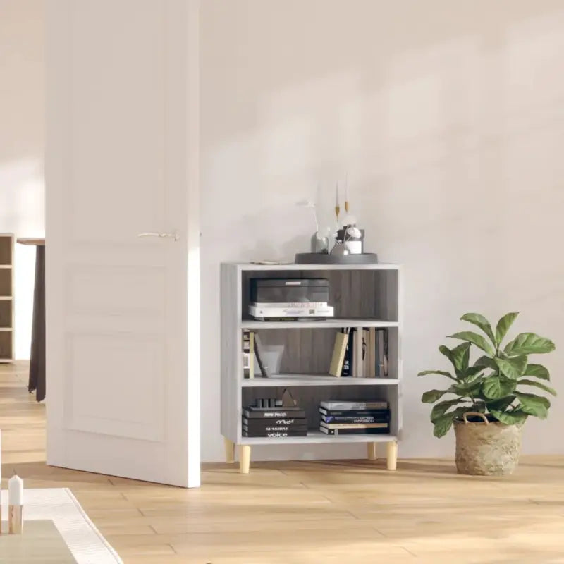 Dressoir met bewerkt hout en stabiele houten poten - Grijs sonoma / 1 - Dressoirs & buffetkasten