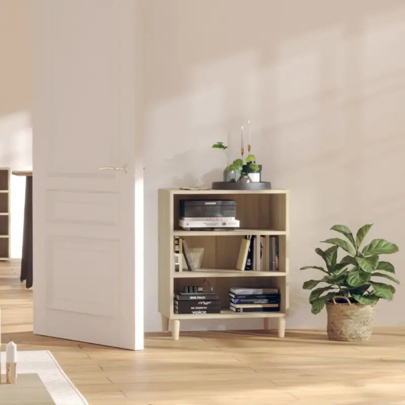 Dressoir met bewerkt hout en stabiele houten poten - Sonoma eiken / 1 - Dressoirs & buffetkasten