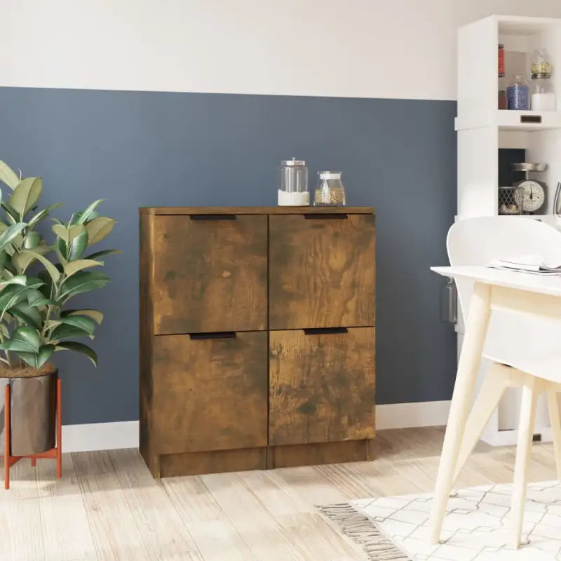 Dressoir met bewerkt hout voor een minimalistische uitstraling - Gerookt eiken / 2 - Dressoirs & buffetkasten