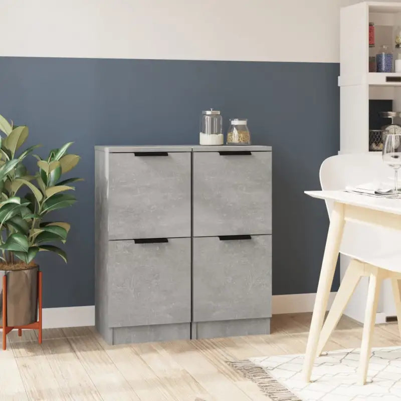 Dressoir met bewerkt hout voor een minimalistische uitstraling - Betongrijs / 2 - Dressoirs & buffetkasten